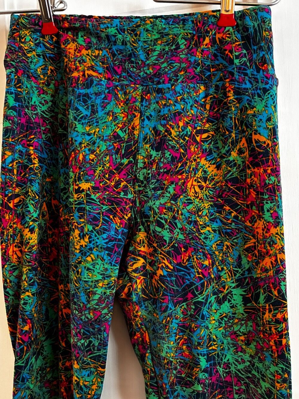 LuLaRoe Multicolor Abstract Print Yoga Women's OS Pull On Leggings